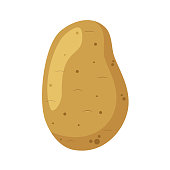 Vector illustration of a funny potato in cartoon style.