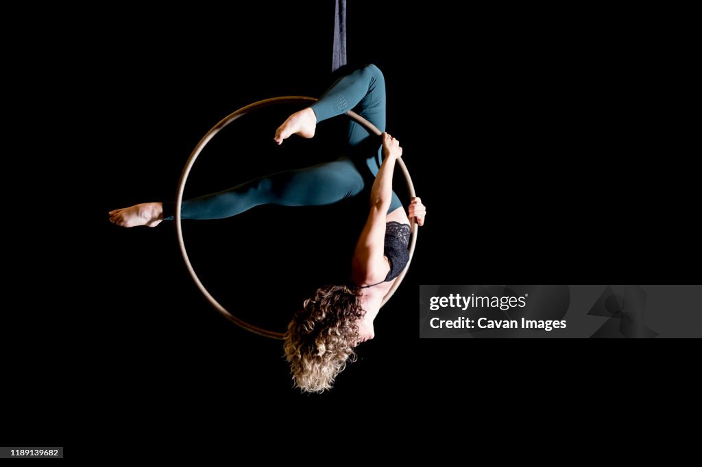 Aerial dancing beauty