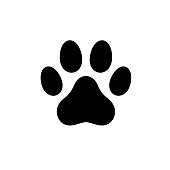 Dog paw icon logo stock illustration
