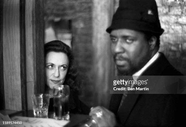 Thelonius Monk backstage at the Five Spot with the Baroness de Konigsberg, November 16th, 1963.