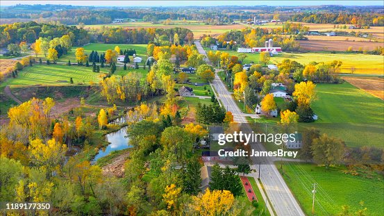 Scenic Small Town Nestled Amid Fertile Valley In Beautiful Rural Wisconsin