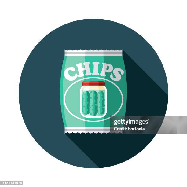 illustrazioni stock, clip art, cartoni animati e icone di tendenza di icona del sapore del chip di patate sottaceto - aceto