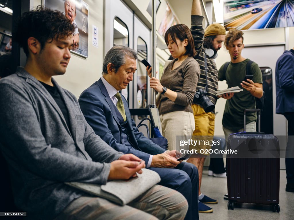 Crowded Japanese Subway Train