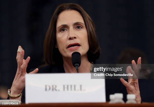 Fiona Hill, the National Security Council’s former senior director for Europe and Russia testifies before the House Intelligence Committee in the...