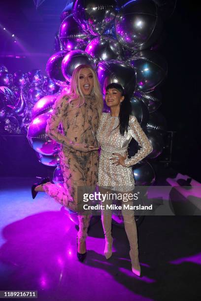 Pabllo Vittar and Nicole Scherzinger during the GAY TIMES Honours 500 at Magazine London on November 21, 2019 in London, England.