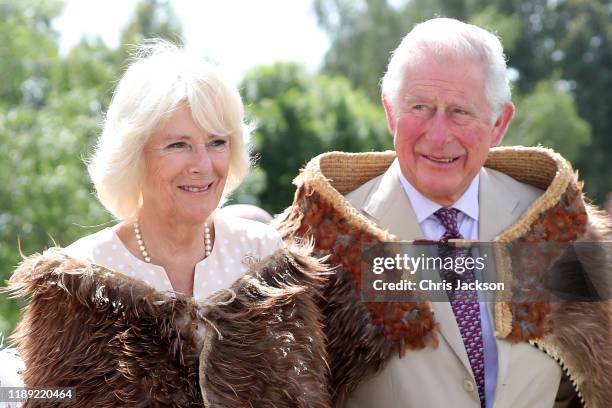 Prince Charles, Prince of Wales and Camilla, Duchess of Cornwall visit Tuahiwi Marae on November 22, 2019 in Christchurch, New Zealand. The Prince of...