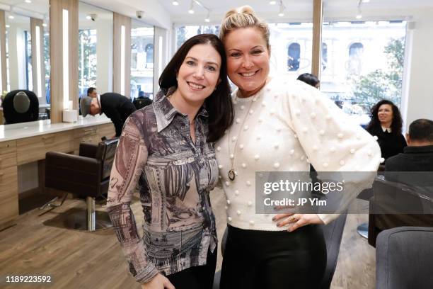 Leah Tehrani and Marina Turovets attend the Roman K Salon Madison Avenue Opening on November 21, 2019 in New York City.