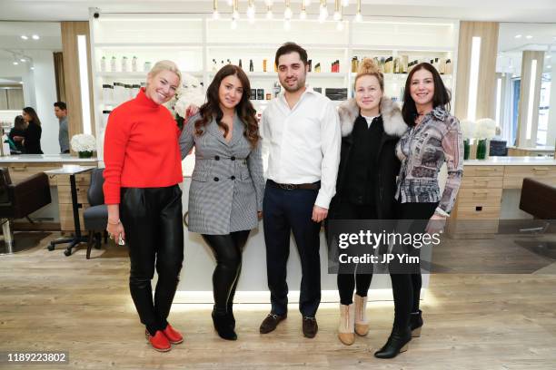 Lexi Cross, Rachel Shimanova, Roman Kusayev, Blair Breitenstein and Leah Tehrani attend the Roman K Salon Madison Avenue Opening on November 21, 2019...