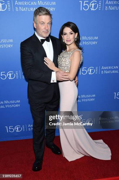 Alec Baldwin and Hilaria Baldwin attend the American Museum Of Natural History 2019 Gala at the American Museum of Natural History on November 21,...