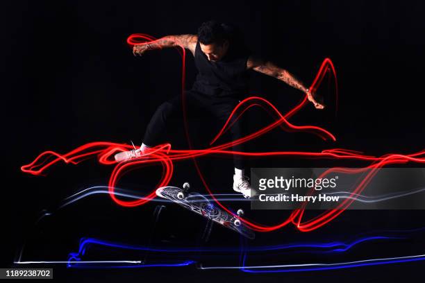 Skateboarder Nyjah Huston poses for a portrait during the Team USA Tokyo 2020 Olympics shoot on November 21, 2019 in West Hollywood, California.