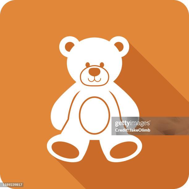 teddy bear icon silhouette - cute bear stock illustrations