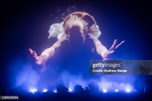 Ed Simons and Tom Rowlands of The Chemical Brothers perform at First Direct Arena on November 21, 2019 in Leeds, England.