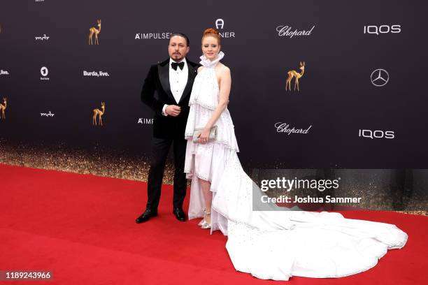 Klemens Hallmann and Barbara Meier attend the 71st Bambi Awards at Festspielhaus Baden-Baden on November 21, 2019 in Baden-Baden, Germany.