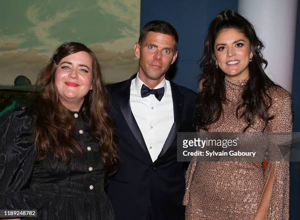 Aidy Bryant, Mikey Day and Cecily Strong attend The American Museum of Natural History's 2019 Museum Gala at American Museum of Natural History on...