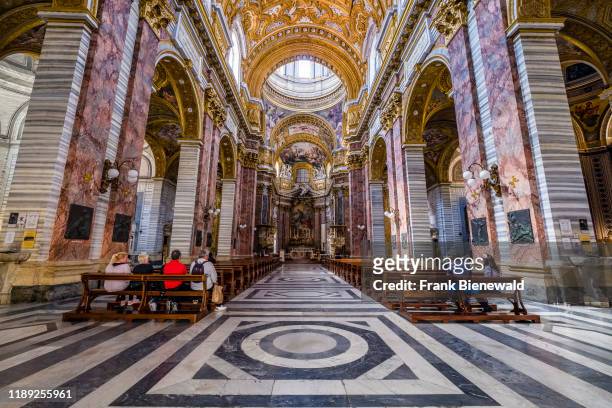 Inside the main hall of the church Sant'Ambrogio e Carlo al Corso.