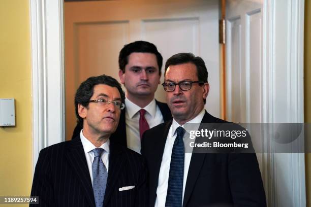 Norman Eisen, Democratic counsel with the Judiciary Committee, left, and Barry Berke, Democratic counsel with the Judiciary Committee, right, speak...