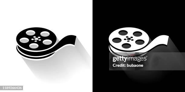 Film Reel Icon On Black And White Vector Backgrounds High-Res