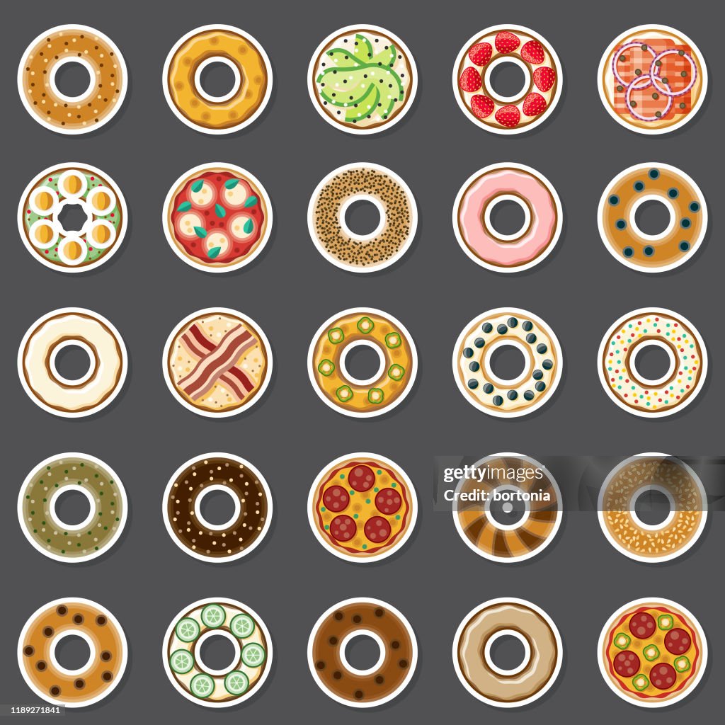 Bagel Sticker Set