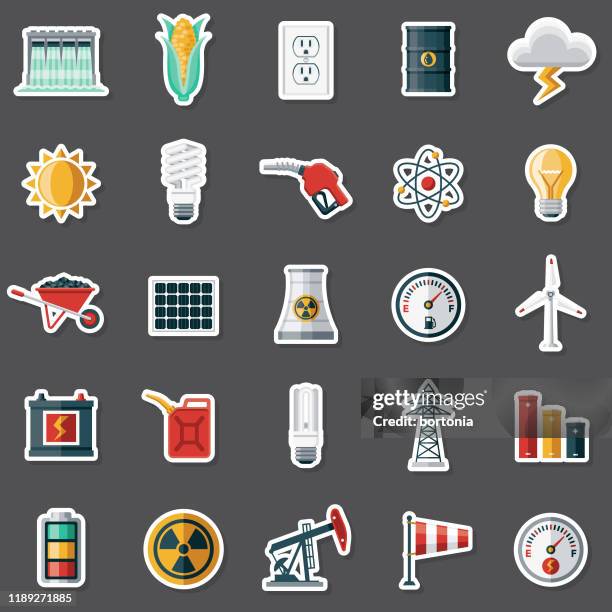 energy sticker set - windsock stock illustrations