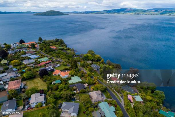 rotorua aerial view - north island new zealand stock pictures, royalty-free photos & images