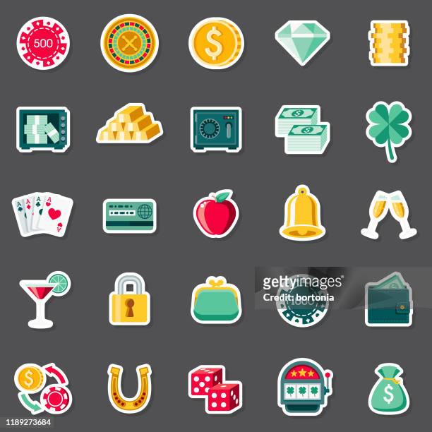 ilustrações de stock, clip art, desenhos animados e ícones de casino sticker set - jogos de azar