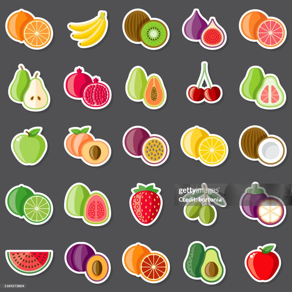 Ensemble d'autocollants de fruits