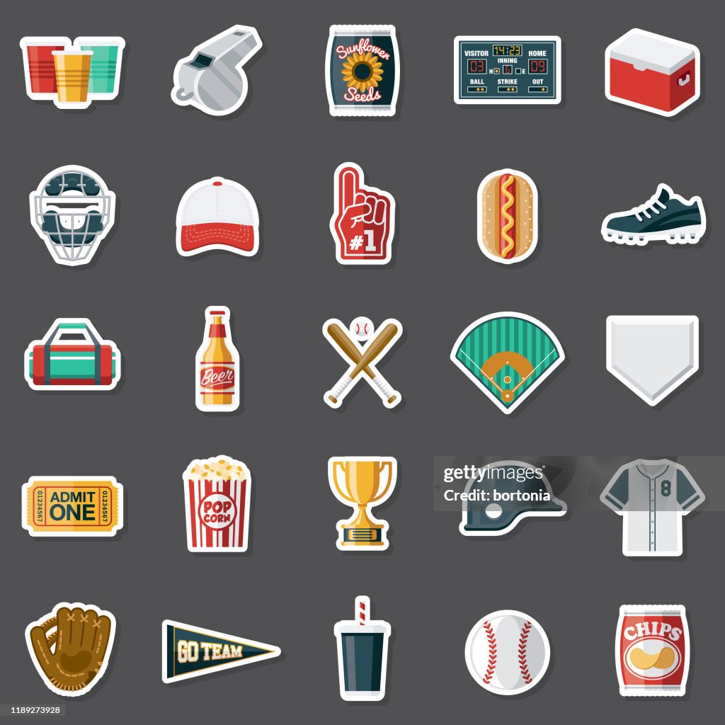 Baseball Sticker Set High-Res Vector Graphic - Getty Images
