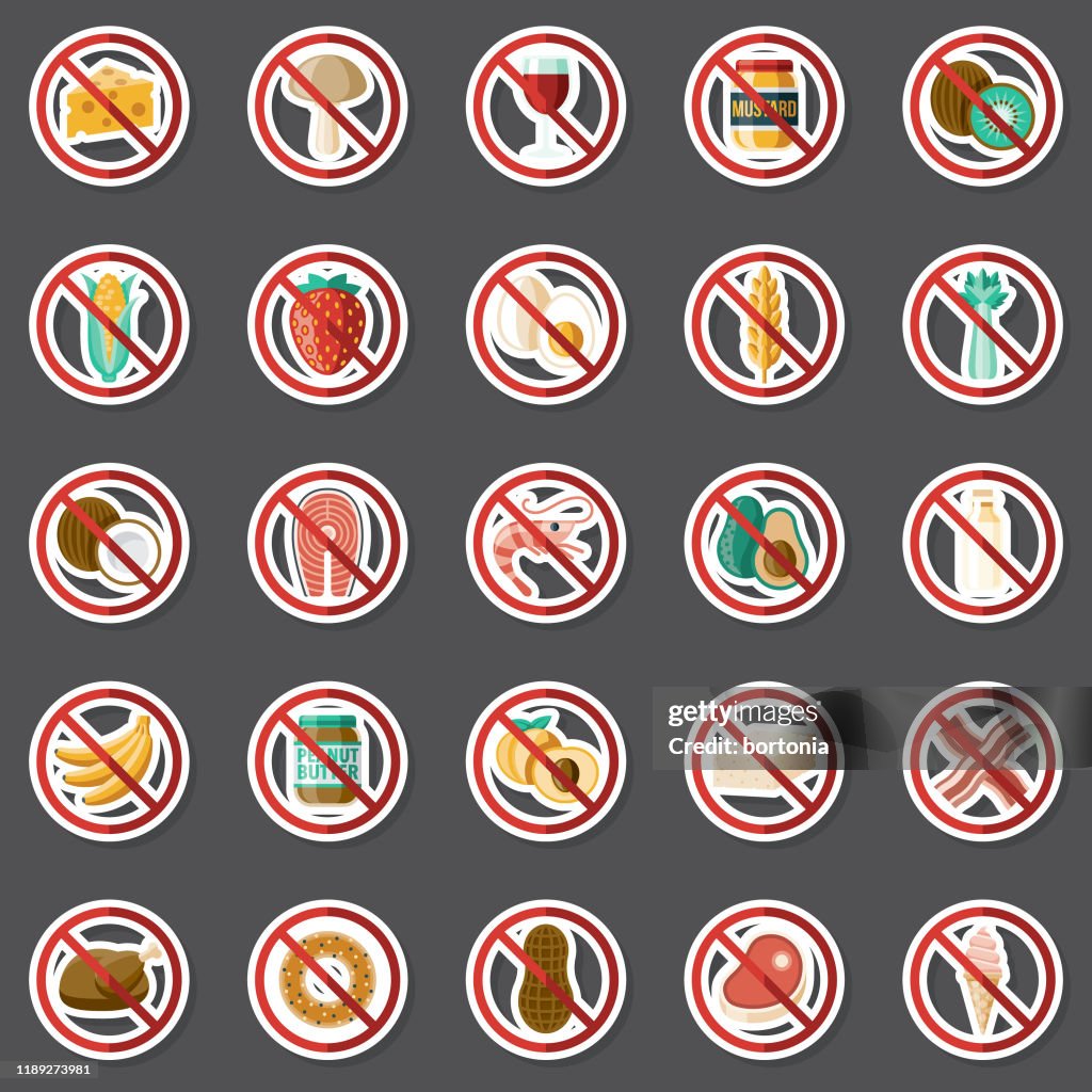 Food Allergies Sticker Set