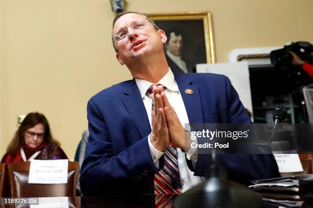 House Judiciary Committee ranking member Rep. Doug Collins gestures during a House Rules Committee hearing on the impeachment against President...