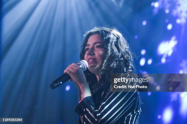 Natalia Zastepa , a Polish singer, finalist of the first Polish edition 'The Voice Kids' , performs during the 2019 edition of Siemacha Christmas...