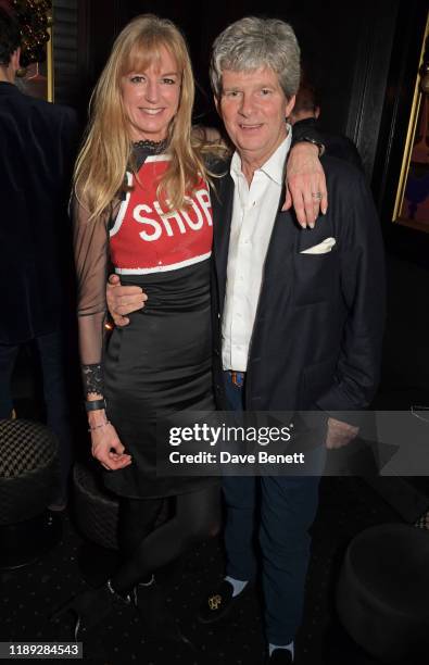 Fiona Sangster and Guy Sangster attend Tramp's Christmas Party in celebration of their 50th Anniversary on December 17, 2019 in London, England.