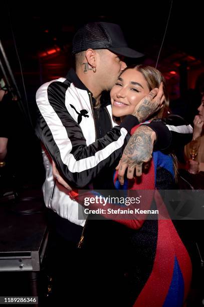 Miles Brockman Richie and Chantel Jeffries attend PUMA x Balmain created with Cara Delevingne LA Launch Event at Milk Studios on November 21, 2019 in...