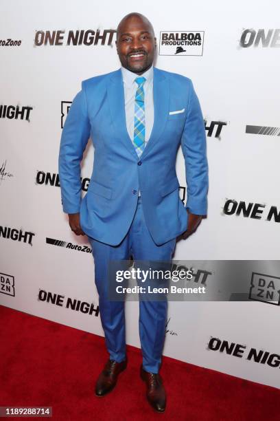 Marcellus Wiley attends Premiere Of "One Night: Joshua Vs. Ruiz" at Writers Guild Theater on November 21, 2019 in Beverly Hills, California.