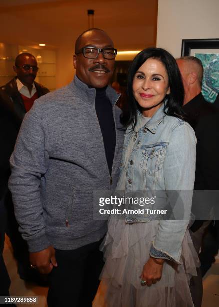 Eddie Murphy and Maria Conchita Alonso attend the "Dolemite Is My Name" LA AMPAS Hosted Tastemaker at ROSS HOUSE on November 21, 2019 in Los Angeles,...