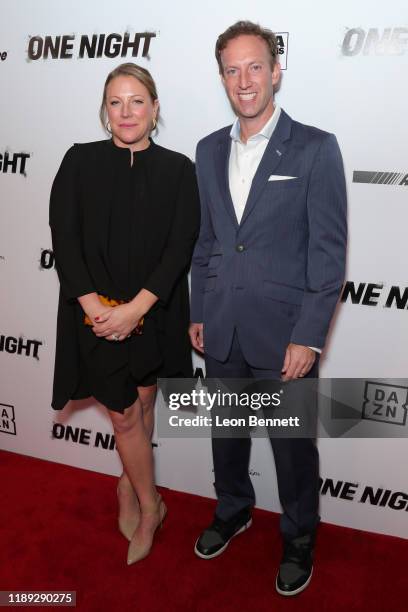 Deirdre Fenton and Jamie Horowitz attend Premiere Of "One Night: Joshua Vs. Ruiz" at Writers Guild Theater on November 21, 2019 in Beverly Hills,...