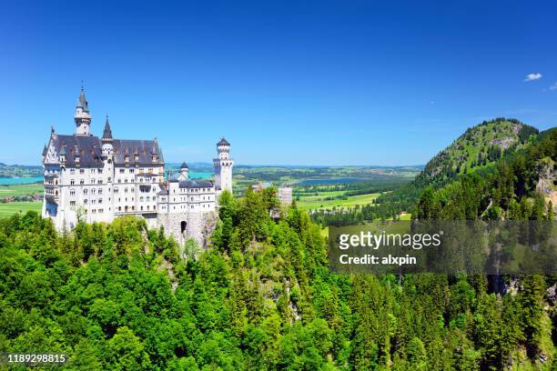 neuschwanstein castle in bavaria - neuschwanstein stock-fotos und bilder
