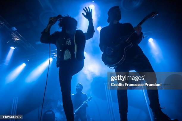 Kellin Quinn and Jack Fowler of Sleeping With Sirens Perform at Alcatraz on November 21, 2019 in Milan, Italy.