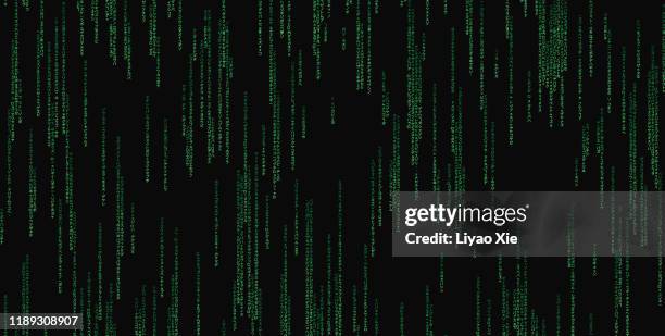 matrix rain of japanese katakana - algorithms stock pictures, royalty-free photos & images