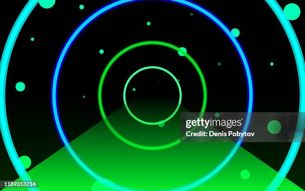 futuristic abstract illustration - futuristic tech space road. - building perspective round stock illustrations