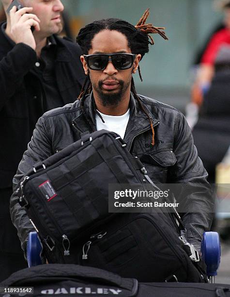 Rapper Lil Jon arrives at Melbourne International Airport on July 13, 2011 in Melbourne, Australia.