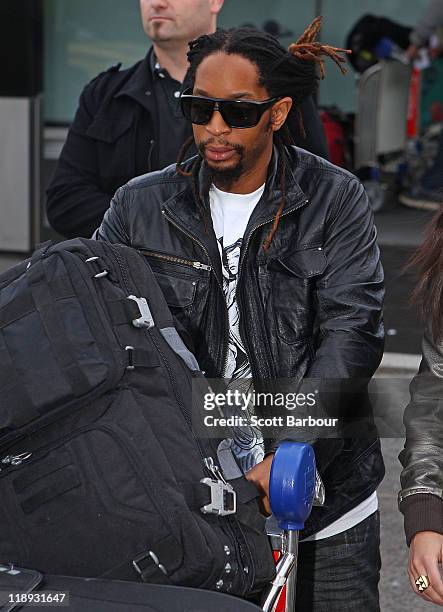 Rapper Lil Jon arrives at Melbourne International Airport on July 13, 2011 in Melbourne, Australia.