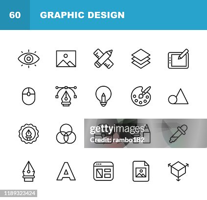 Grafisch ontwerp en creativiteit lijn iconen. Bewerkbare lijn. Pixel perfect. Voor mobiel en Internet. Bevat dergelijke iconen zoals creativiteit, lay-out, mobiele app design, kunst gereedschappen, teken Tablet, typografie, kleurenpalet. Grafisch ontwerp en creativiteit lijn iconen. Bewerkbare lijn. Pixel perfect. Voor mobiel en Internet. Bevat dergelijke iconen zoals creativiteit, lay-out, mobiele app design, kunst gereedschappen, teken Tablet, typografie, kleurenpalet.