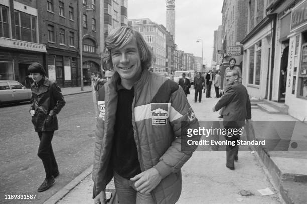 British racing driver James Hunt in London, UK, 27th October 1976.