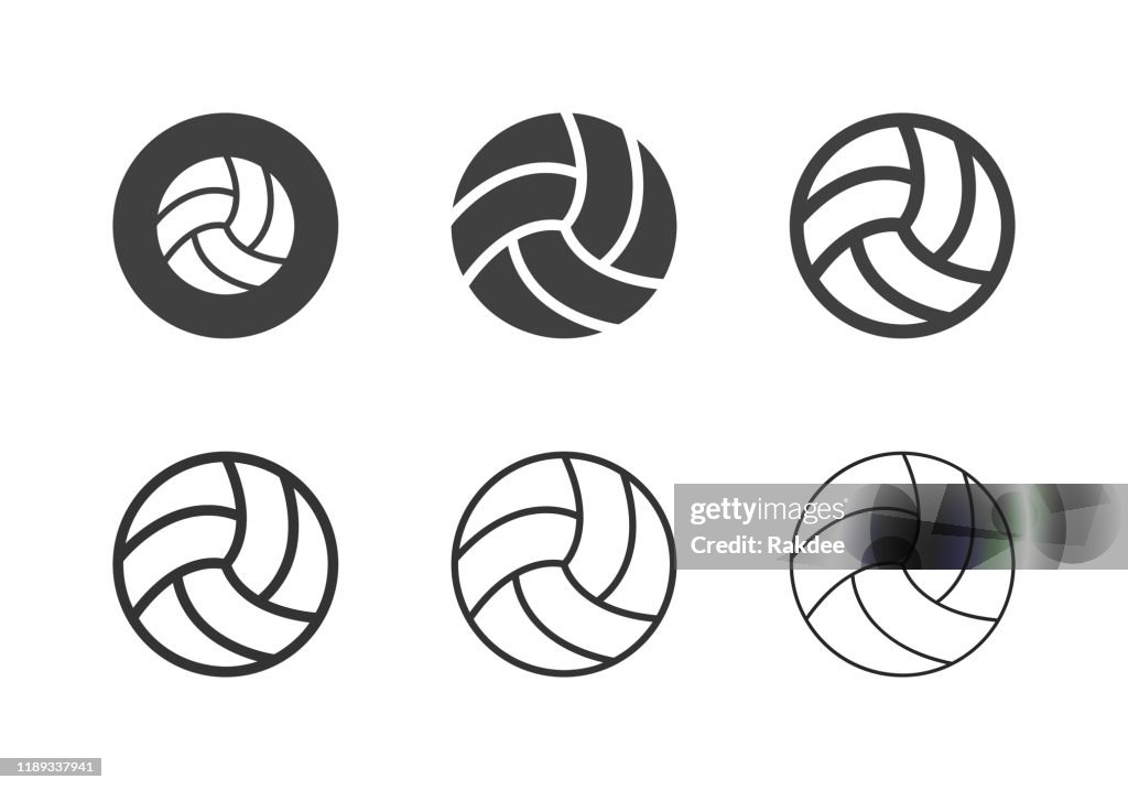 Volleyball Ball Icons - Multi Series