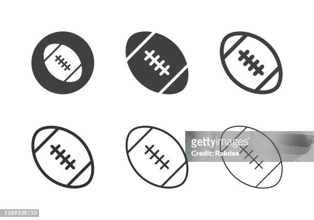 rugby ball icons - multi-serie - rugby liga stock-grafiken, -clipart, -cartoons und -symbole