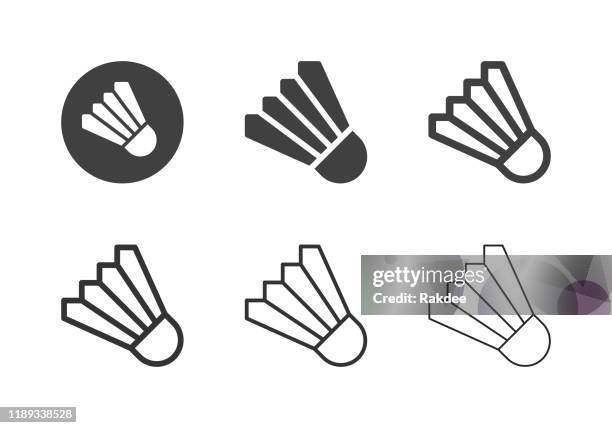 badminton shuttlecock icons - multi-serie - federball stock-grafiken, -clipart, -cartoons und -symbole