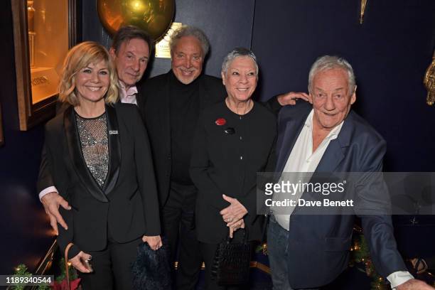 Glynis Barber, Michael Brandon, Sir Tom Jones, Jan Gold and Johnny Gold attend Tramp's Christmas Party in celebration of their 50th Anniversary on...