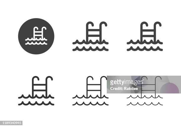 ilustrações de stock, clip art, desenhos animados e ícones de swimming pool icons - multi series - ao lado da piscina