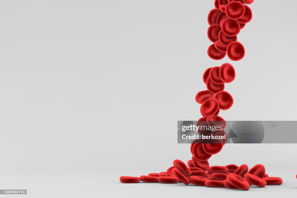 3d rendering of blood cells concept.
