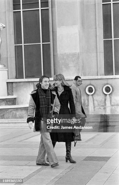 French actress Marina Vlady in Paris at the Trocadero with her husband Vladimir Vysotsky, a Russian anti-establishment actor, poet, songwriter and...